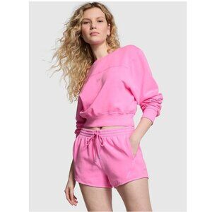PINK Victoria's Secret Ivy Fleece Curved Hem Shorts Vibrant Pink XXL NWT